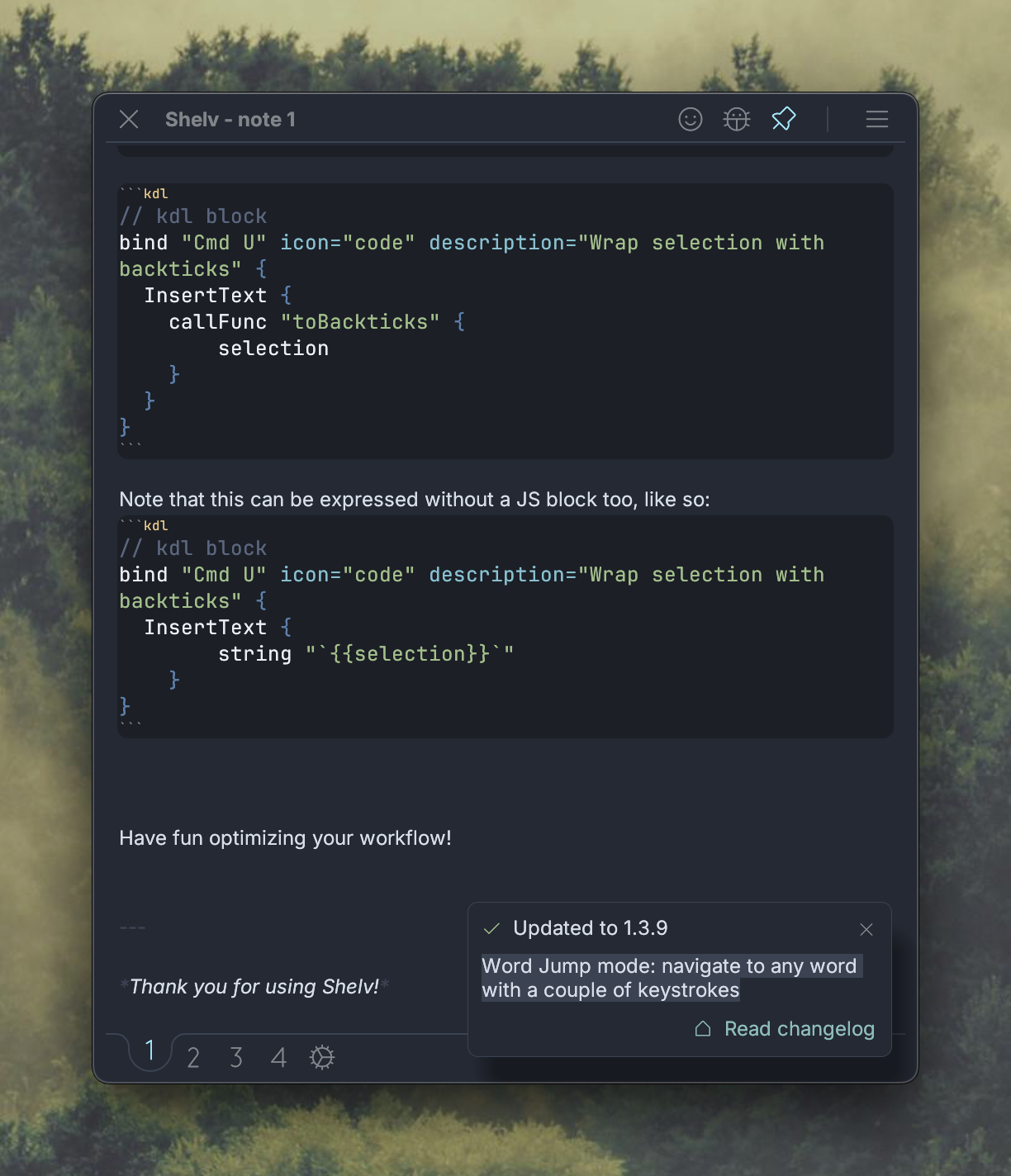 Update notification demo